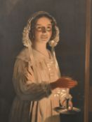 After Thomas Francis Dicksee, circa 1895, a pair of hand-coloured prints of female figures, each 17