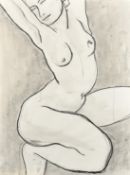 Circa 1980's, Studies of two female nudes, charcoal, both initialled and dated 1988, 27.5