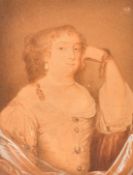 English School (early 19th Century) A miniature portrait of Anne Hyde, Duchess of York, after