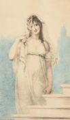 Cardon after Cosway, a portrait of Madame Recamier, engraving, plate size 11.75