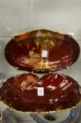 Two Carlton ware Rouge Royale dishes.