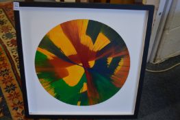In the manner of Damien Hirst, a spin picture, framed, unglazed.