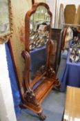 A good Victorian mahogany cheval mirror.