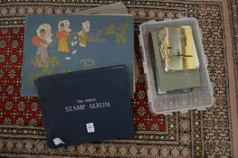 A quantity of assorted postcards, stamps etc.