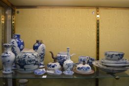 Quantity of 19th century and later Chinese and Japanese blue and white porcelain (faults).