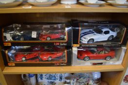 Boxed collectors cars.