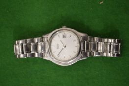A Seiko Ladies stainless steel wrist watch.