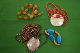 Decorative necklaces.