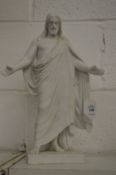A Parian ware figure of Jesus.