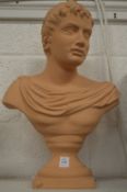 Roman style terracotta bust.