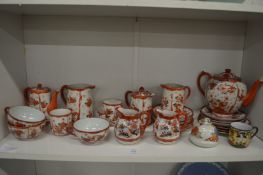 A collection of Japanese Kutani porcelain and other items.