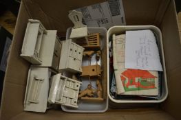 Painted dolls house furniture etc.