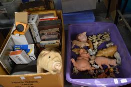 Miscellaneous collectables, pig ornaments etc.