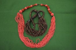 Decorative necklaces.