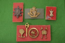 Various cap badges.