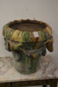 Decorative pottery jardiniere.