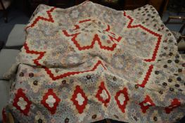 Patchwork bed cover.