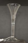 A good 18th century English wine glass with tapering bowl.