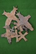 A quantity of bronze crucifix's.