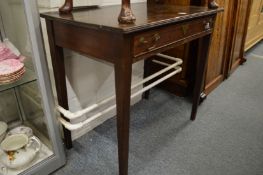 A George III mahogany single drawer side table.