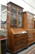 A George III mahogany bureau bookcase.