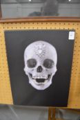 In the manner of Damien Hirst, The Crystal Skull, photographic print on canvas.