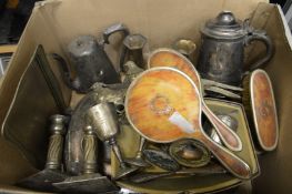 Plated items etc to include a lidded tankard, candlesticks, model pheasants etc.