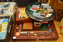 Monopoly set and other games.