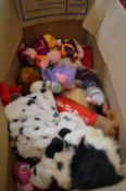 A box of cuddly toys.