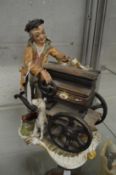 Capodimonte group of an organ grinder.