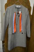 Christian Dior, good Ladies grey evening coat/jacket with silk tie, size 8.