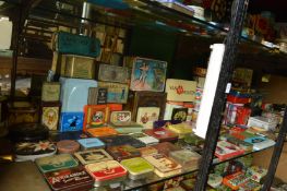 A good collection of old advertising tins.