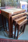 A good nest of four Chinese rosewood tables.