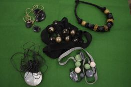 Chunky bead necklaces.