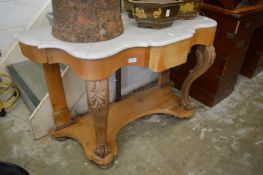 A marble top pine washstand.