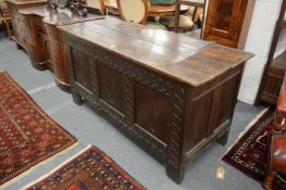 An 18th century oak coffer.