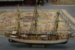 A model sailing ship.