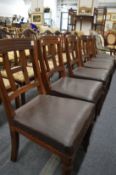 James Shoolbred & Co, a set of six Victorian walnut dining chairs.