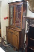 An Edwardian mahogany cupboard bookcase.