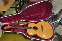 An Abalon Legacy series steel head guitar, cased (af).