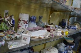 A quantity of decorative Continental and English porcelain (faults).