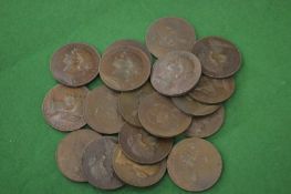 A collection of bronze Commemorative coins.