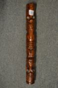 A New Zealand carved wood totem.
