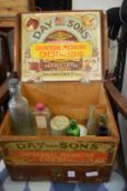 An old pine medicine chest complete with original labels and other items.