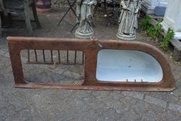 An unusual cast iron and enamel combination hay manger and water trough.