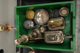 A small group of plated items.