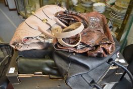 A collection of Ladies handbags, scarfs etc.