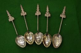 A set of five coffee spoons.