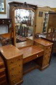 A Victorian pedestal kneehole dressing table.