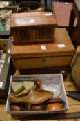 Wooden boxes and miscellaneous collectables.